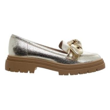 Imagem de Mocassim Feminino Loafer Moleca 5775.108 Dourado-Feminino