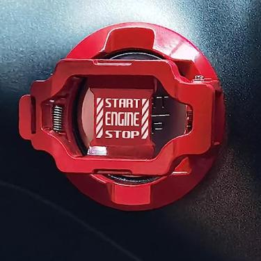 Imagem de Push Start Button Cover Press Car Engine Start Stop Button Cover Push to Start Button Cover Ignition Protective Anti-Scratch Universal Button Decoration Protector