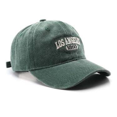 Imagem de Boné de beisebol de algodão vintage Los Angeles boné unissex para pai chapéu de sol para homens e mulheres, Verde, M-G