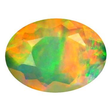 Imagem de 1,57 ct AAA+ Corte oval de qualidade de pedra premium (11 x 8 mm) opala arco-íris não aquecida genuína pedra preciosa solta