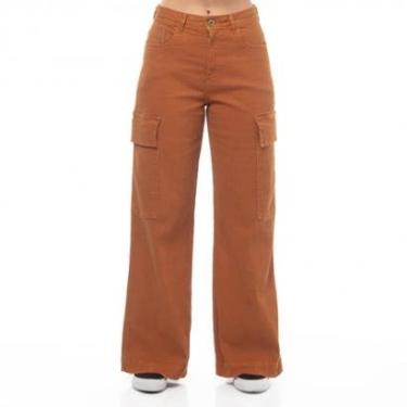 Imagem de Calça Jeans Free Surf Ocre Feminina - Caramelo-Feminino