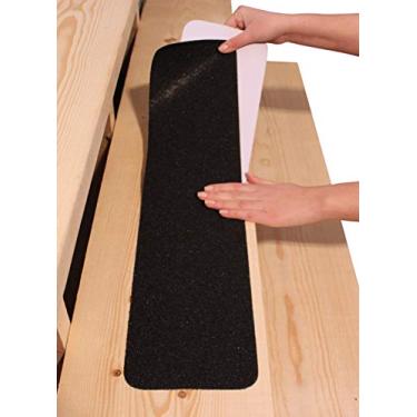 Imagem de Fita antiderrapante para degraus de escadas externas, 15 x 76 cm – 10 tiras antiderrapantes pretas