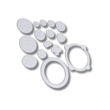 Imagem de Kit 15 Peças para Desenhar Espirográfico Mandala Régua Mágica Espirografo