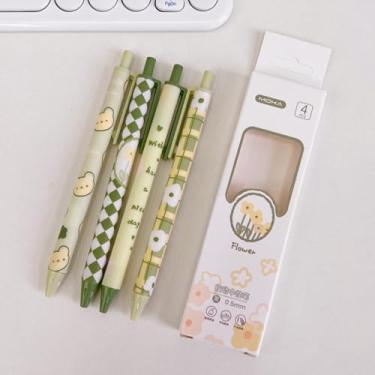 Imagem de Joucien Caneta neutra de 0,5 mm de desenho animado fofa preta criativa de secagem rápida caneta neutra - Nishang (pacote com 4)