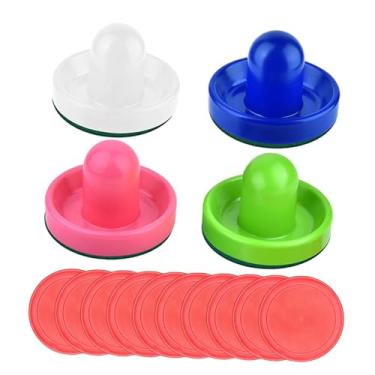 Imagem de Colaxi Empurradores e discos de air hockey Empurradores e discos de air hockey de substituição de tamanho grande discos de air hockey para mesas de jogo, estilo a