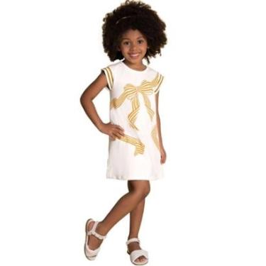 Imagem de Vestido Infantil Verão Moletinho Laço Tam 2 a 8 - Milon-Feminino