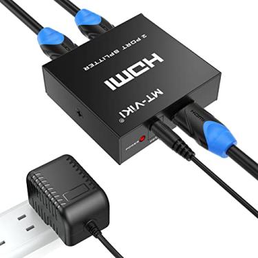 Imagem de MT-VIKI Divisor HDMI 1 entrada 2 saídas, divisor HDMI 4K 1X2 para monitores duplos duplicado/espelho, suporta 3D 4K @30Hz para PS4/Xbox/Fire Stick/Blu-Ray