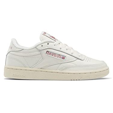 Imagem de Reebok Club C 85 Tênis masculino vintage Legacy, Giz/branco/rosa, 34 BR