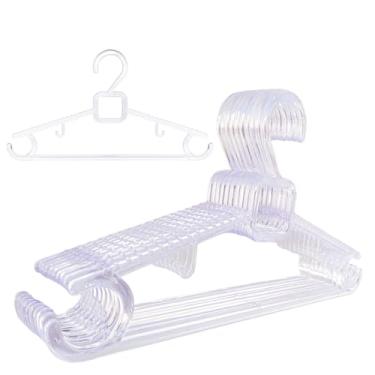 Imagem de Kit 50 cabides de acrilico transparente tamanho adulto reforçado resistênte