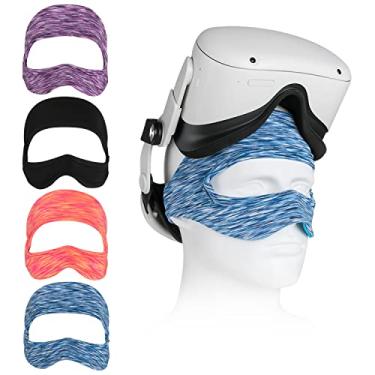 Imagem de 4 Pack Ermorgen Sweat Guard Band Compatible for Quest 3S/Quest 3/Quest 2/Quest/Valve Index Breathable Face Cover Gasket Virtual Reality Accessories Elastic Adjustable Protect Facial Skin for Workouts