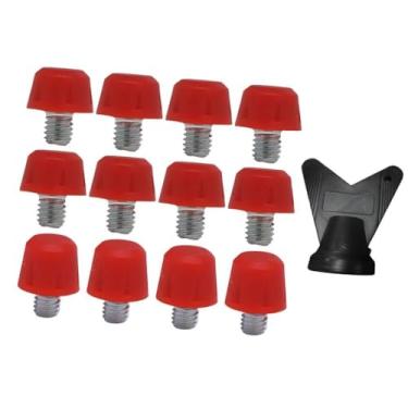 Imagem de 12Pcs Spikes de chuteira de futebol, Spikes de chuteira de futebol M6 rosqueados, Studs de chuteira de rugby Spikes de chuteira de futebol para, Vermelho
