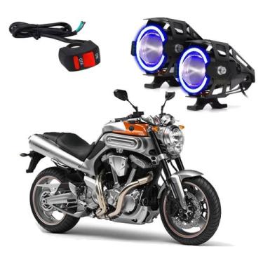 Imagem de Par Farol de Milha Angel Eye U7 Azul para Moto Yamaha M 01 1670CC 2005