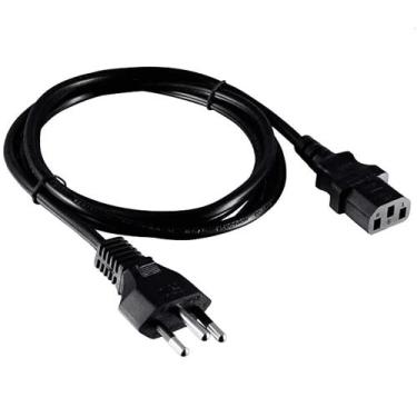 Imagem de Cabo De Energia Força Tripolar 250v/10a 1.5m Para Monitor Fonte PC TV 