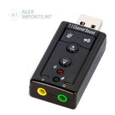 Imagem de Placa De Som Usb 7.1 Canais Adaptador  pra Fone De Ouvido - A.R Varied