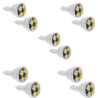 Imagem de 5 Pares Lâmpada Led Modelo Leds Branco 6000k Pingão T10 C/10 - MAFFER