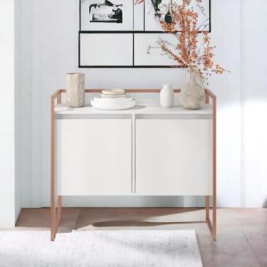 Imagem de Aparador 2 Portas Industrial Lion - Mais de Casa, Branco Cobre