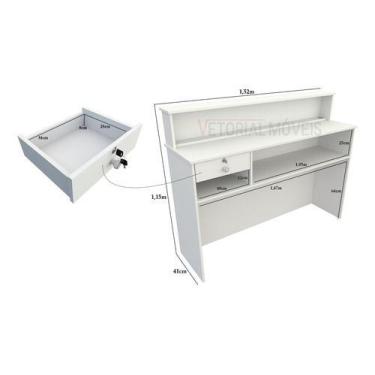 Imagem de Balcão Caixa M9 Mdp (recepção Vallet Loja Gaveta) - VETORIAL MÓVEIS, B