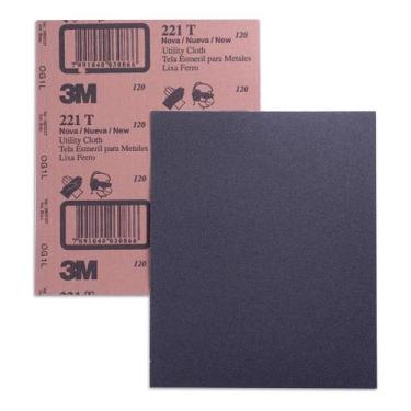 Imagem de KIT 10 FOLHA LIXA FERRO 3M 225mm X 275mm 221T GRÃO P120