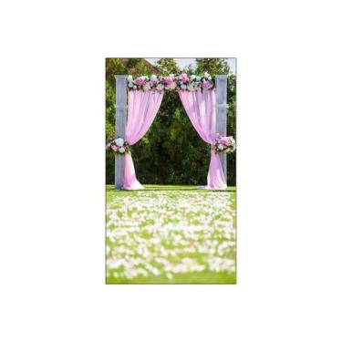Imagem de Fundo Fotográfico 1,50 X 2,60 - Ensaio Gestante Cortina e Flores 033 -