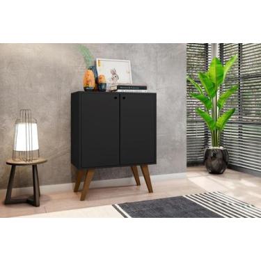 Imagem de Aparador Retro 2 Portas Equador Preto Casa Moderna - Casa Moderna Move