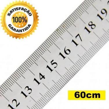 Imagem de Régua 60 cm Aço Inox Escolar Escritório Casa Estudos - Taiwnan collect
