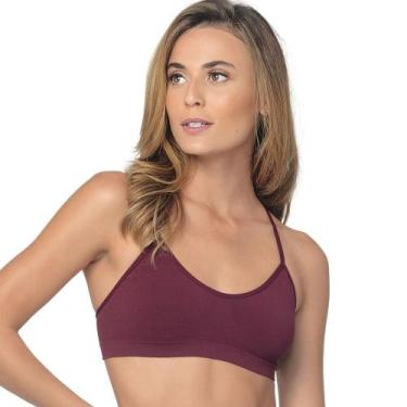 Imagem de Sutiã Nadador DeMillus 61404 Sem Costura, Vinho barolo, ÚNICO