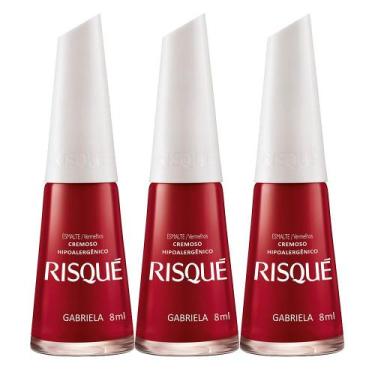Imagem de Kit 3 Esmalte Risqué Cor Gabriela Hipoalergênico com 8ml