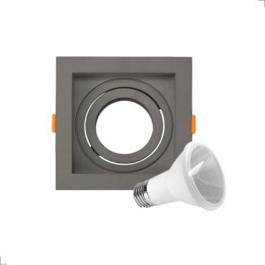 Imagem de Kit Spot De Embutir Recuado PAR20 LED 6000K Quadrado Direcionável - Aa