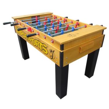 Imagem de Mesa Pebolim Totó Madeira Maciça Passante Impar Sports
