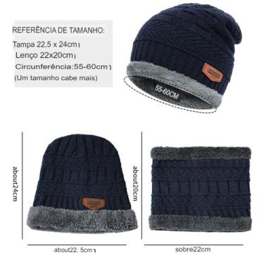 Imagem de Touca Cachecol Forrada Lã Inverno Frio Unissex Veludo Suave - TOUCA MA