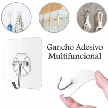 Imagem de 30 Peças Gancho Adesivo Parede Transparente Multifuncional Autocolante