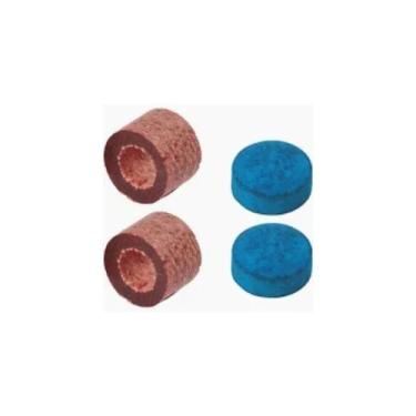 Imagem de 2 Sola Master 11mm Macia Original + 2 Virola Taco Sinuca