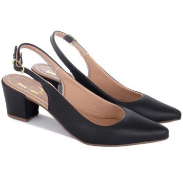 Imagem de Sapato Feminino Scarpin Fivela Bico Fino Aberto Classico - Lizeshoes, 