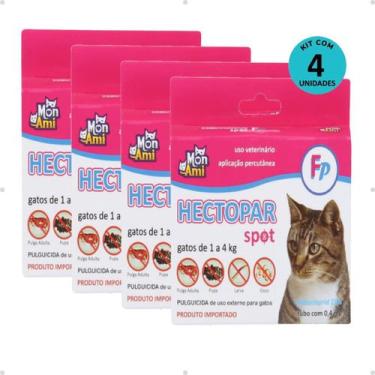 Imagem de Kit 4 Antipulgas Hectopar Mon Ami 0,4ml - Gatos de 1 a 4kg