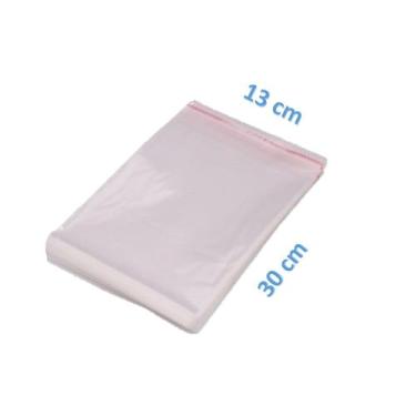 Imagem de Saco Adesivado Saquinho Plástico Transparente 13x30 1000unid - F.S.