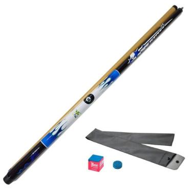 Imagem de Taco de Sinuca Desmontável Bola 8 Azul e Branco Tacos Brasil