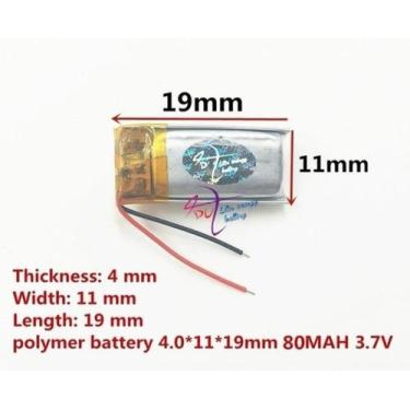 Imagem de Bateria 55  Mah  3,7v  4mm X 11mm X 19mm - bgb