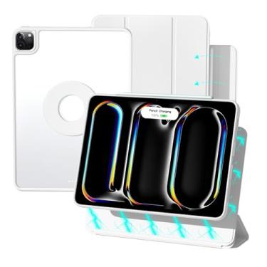 Imagem de ZENLU Capa M4 para iPad Pro de 11 polegadas com capa magnética removível, couro sintético premium, suporte para vários ângulos, suporte para carregamento com compartimento para lápis, capa protetora