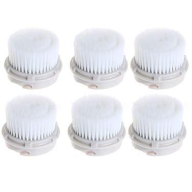 Imagem de Substituição de cabeça de escova de limpeza facial, cabeça de escova de limpeza facial, cabeças de escova facial esfoliante, para peles sensíveis a acne e poros entupidos e ampliados (pacote com 6
