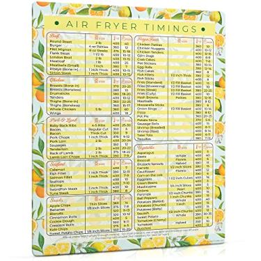 Imagem de SwiftCube Folhas de dicas magnéticas da Air Fryer, ímãs de receitas de folha de dicas multicooker, com temperatura de cozimento, medição de conversão de tabela de tempo e tamanho, decoração de cozinha