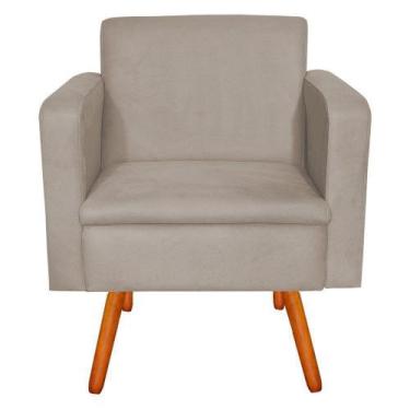 Imagem de Poltrona Decorativa Emília Suede Bege - D'Rossi
