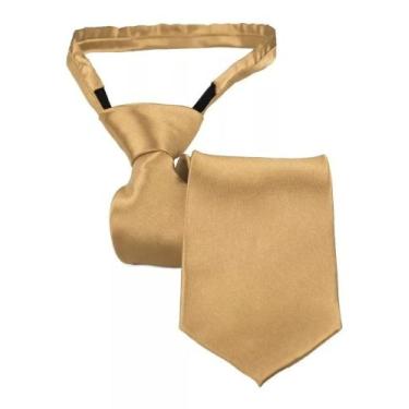 Imagem de Gravata Adulto Slim Fit Com Nó Pronto Ref: 255 - HERO MEN, Dourado