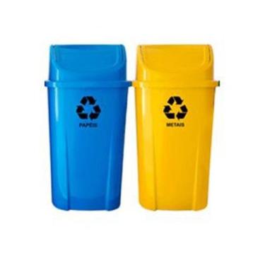 Imagem de Kit 2 Lixeiras 60L S/ Suporte - JSN, Azul