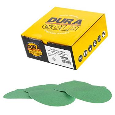 Imagem de Dura-Gold – Película premium – filme verde de 3000 grãos de 12,7 cm – Discos de lixamento autoadesivos PSA para lixadeiras da DA Sanders – Caixa com 50 discos de acabamento em lixa para automóveis e trabalhos em madeira, 5DAGF-150-50, 150-Grit