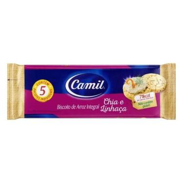 Imagem de Biscoito de Arroz Integral Chia e Linhaça Camil 90g