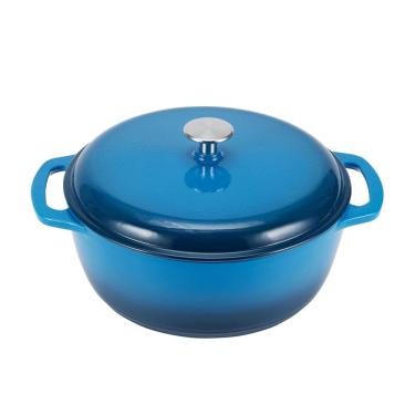 Imagem de Forno holandês Amazon Basics Ferro fundido esmaltado 7,3 L azul