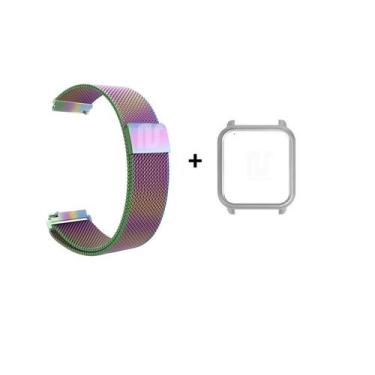 Imagem de Kit Pulseira Compatível com Amazfit Bip De Metal / Aço - Magnética + C