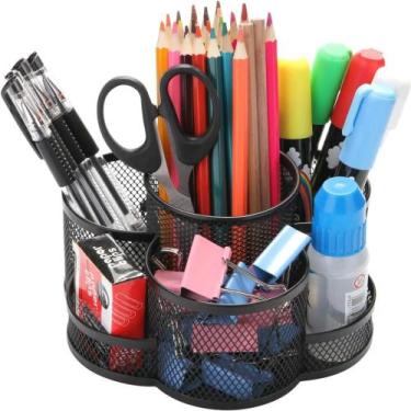 Imagem de Organizador de Mesa Multiuso Porta Caneta Lápis Rotativo - FUXING