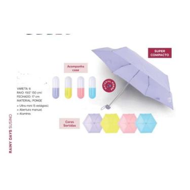 Imagem de Guarda chuva ultra mini abertura manual reforcadoaluminio - Susino