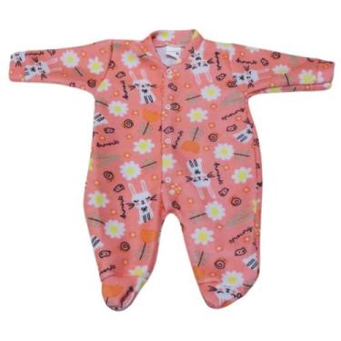 Imagem de Macacão Pijama Longo Bebê Menina Soft com Pezinho Inverno - Sophi, Ros